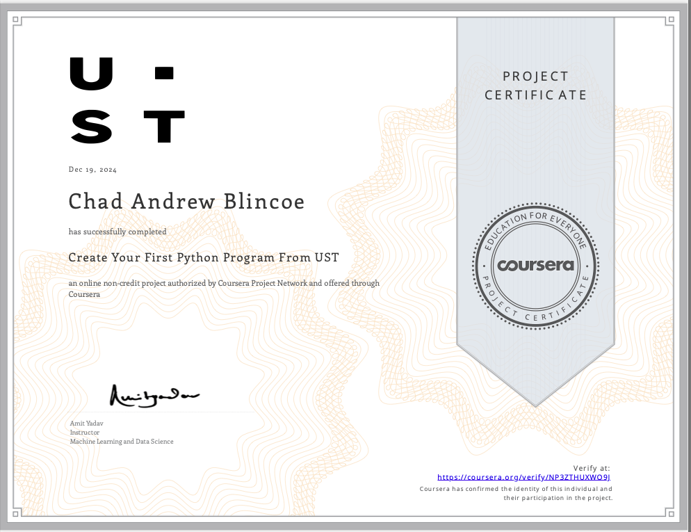Python Made App certification