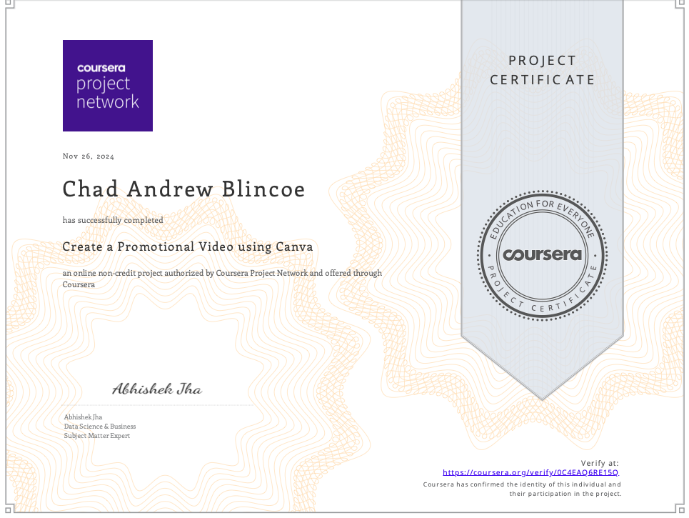 Video Creation with Canva certification