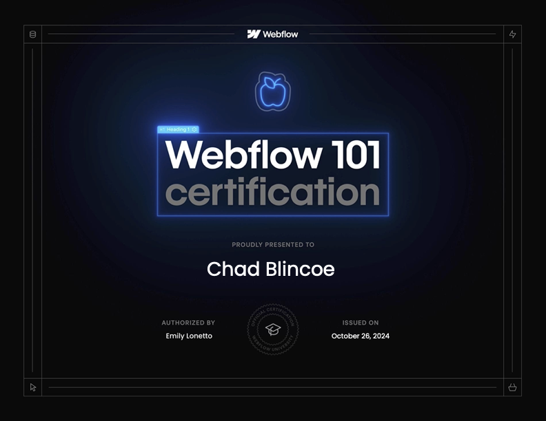 Webflow 101 certification