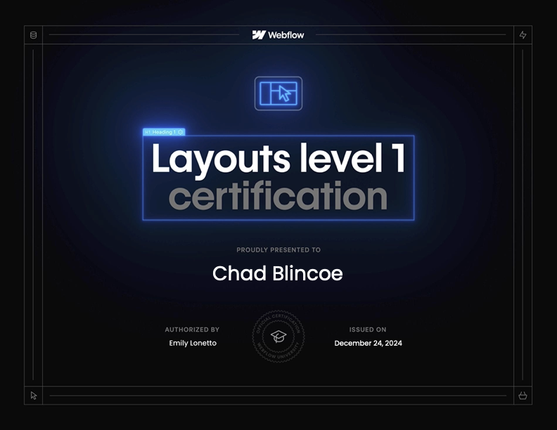 Webflow Layouts certification